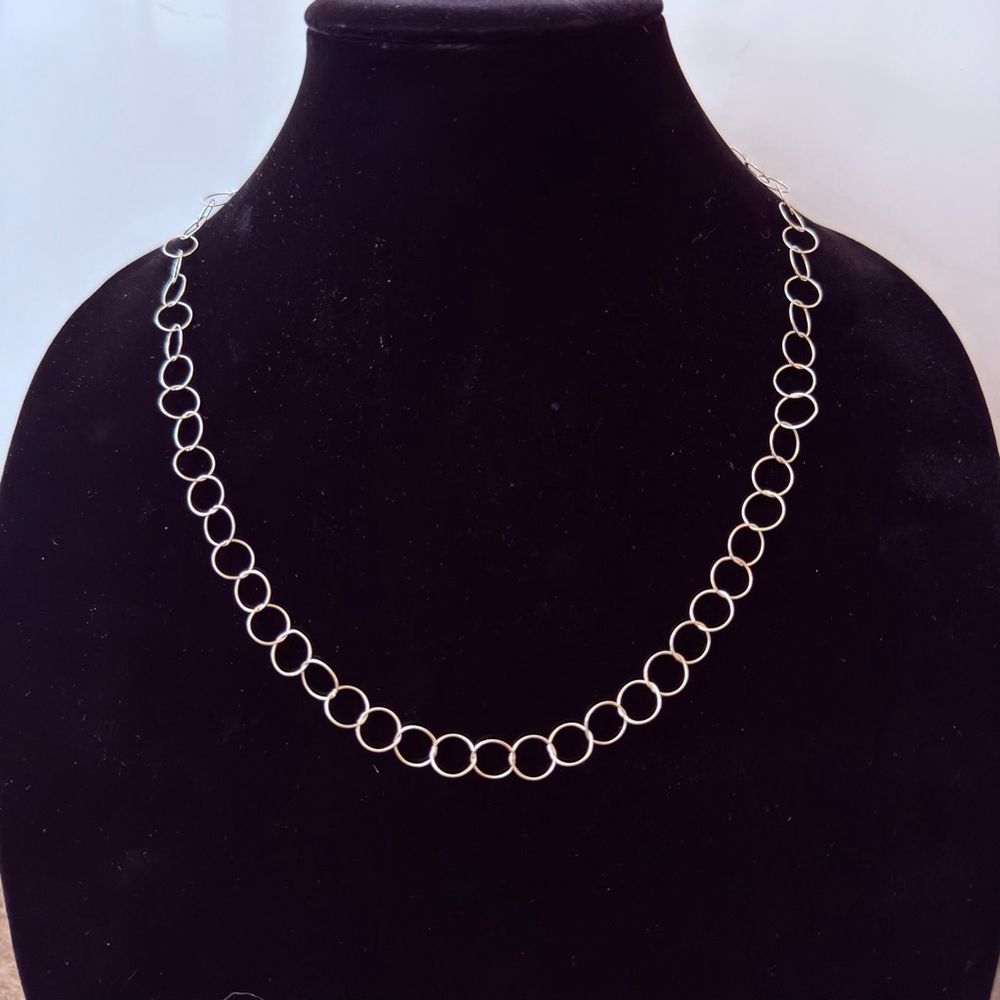 Interlocking Circle Link Sterling Silver Adjustab… - image 3